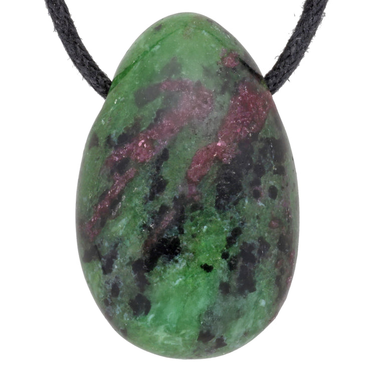 Zoisite with ruby drop pendant