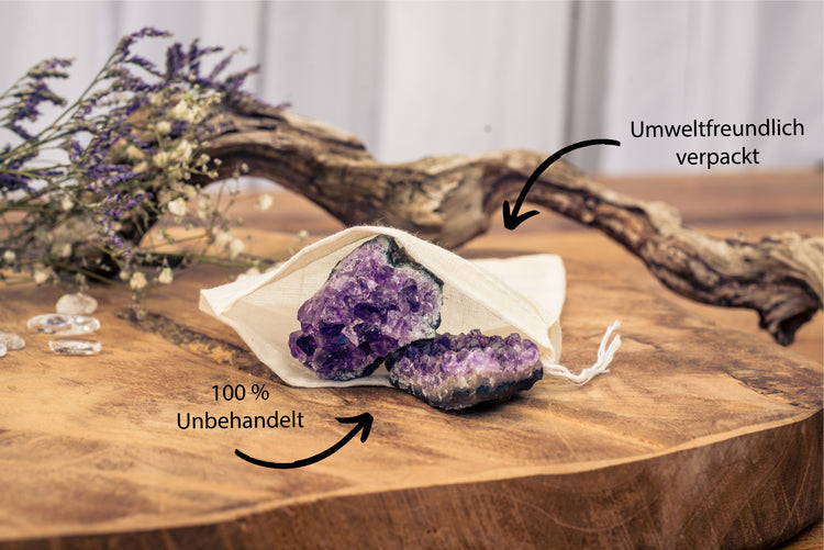 Amethyst Kristalle | 100% naturbelassene Drusenstücke | 3er Set