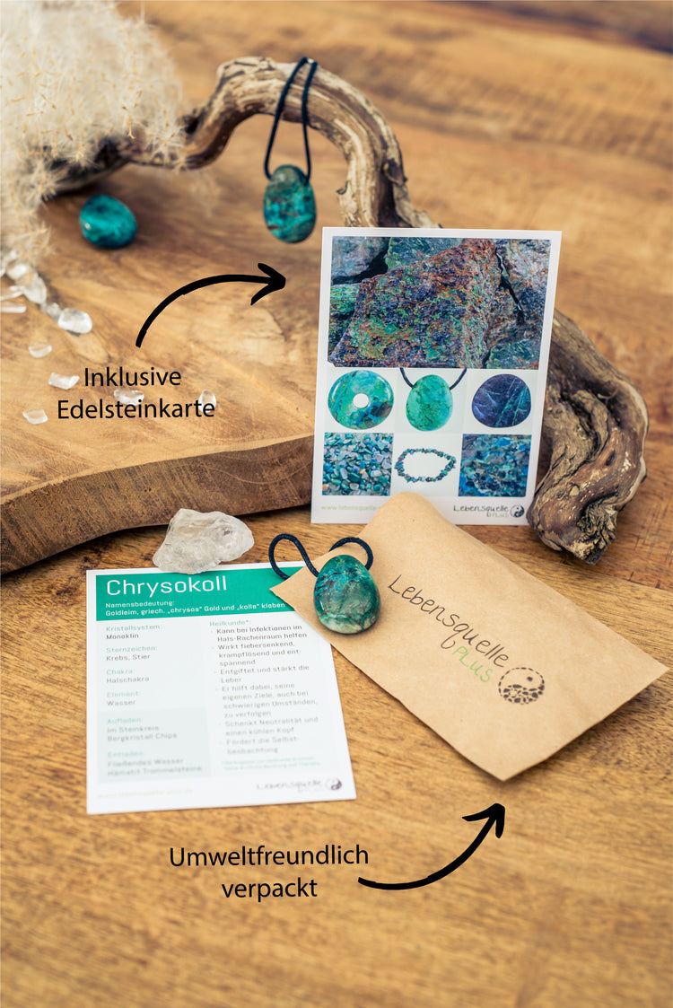 Chrysokoll Tropfenanhänger