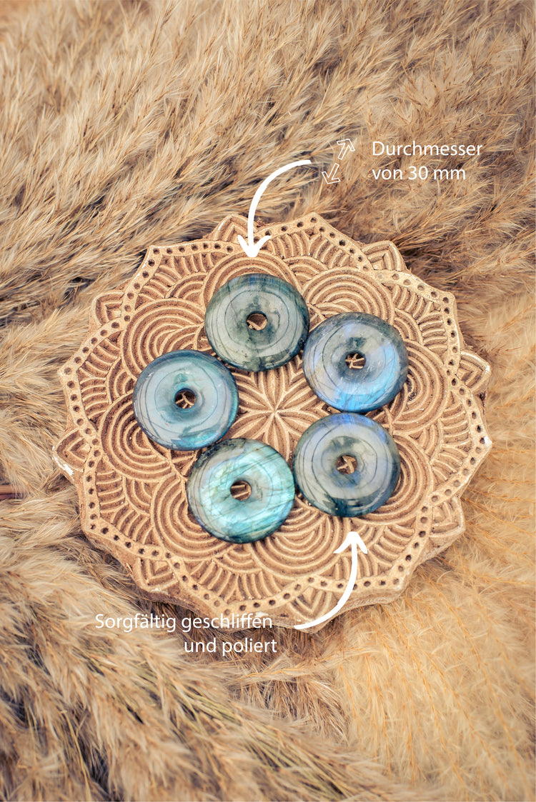 Labradorite Donut | 30mm pendant