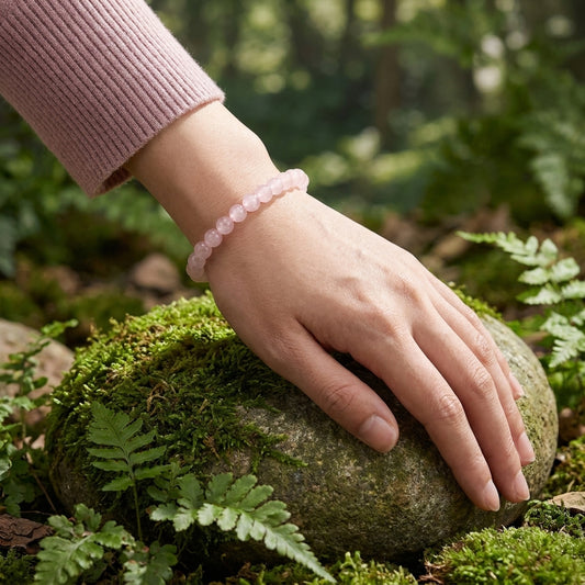 Rose quartz bead bracelet | 6 mm