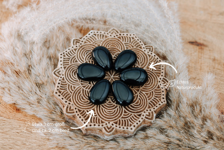 Obsidian, black drop pendant