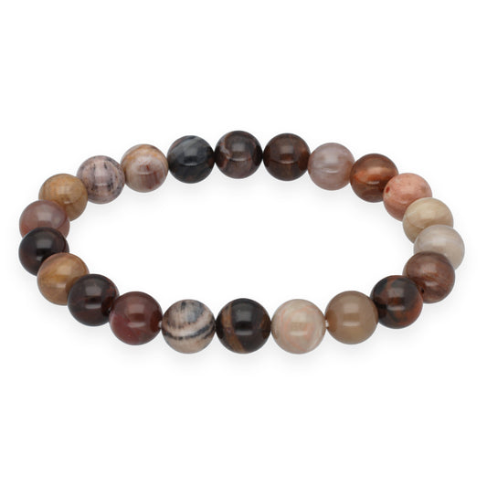 Petrified wood bead bracelet | 8 mm