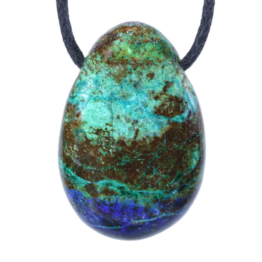 Azurite-Malachite drop pendant