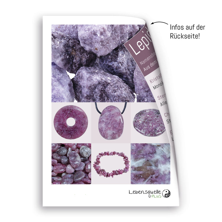 Lepidolith Donut | 30 mm Anhänger + Baumwollband