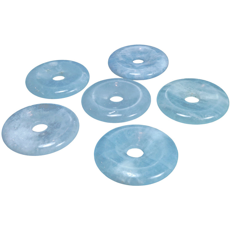 Aquamarine Donut | 40 mm pendant + cotton cord