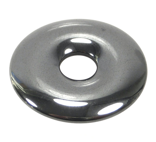Hematite Donut | 30 mm Pendant + Cotton Cord