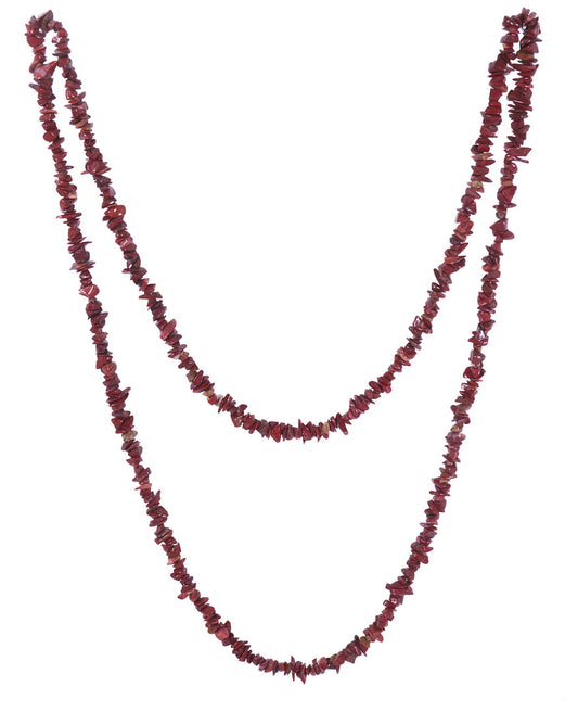 Jasper, red sliver necklace | 90cm