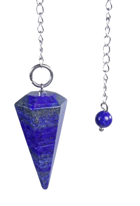 Lapis lazuli pendulum, cut faceted