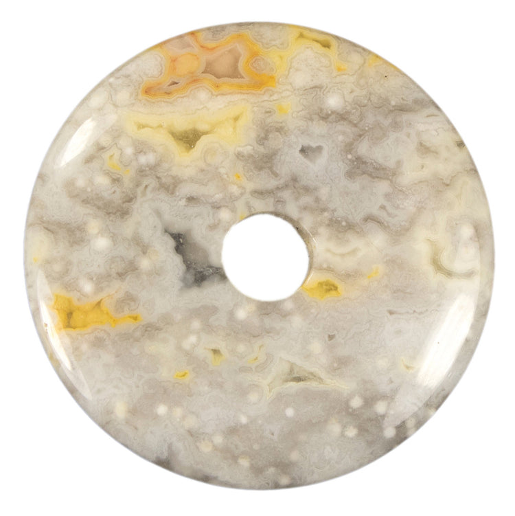 Crazy Lace Agate Donut | 40 mm pendant + cotton cord