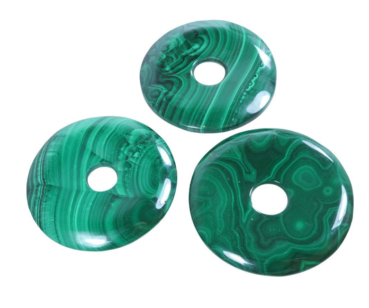 Malachite Donut | 40 mm Pendant + Cotton Cord