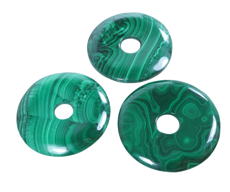 Malachite Donut | 40 mm Pendant + Cotton Cord
