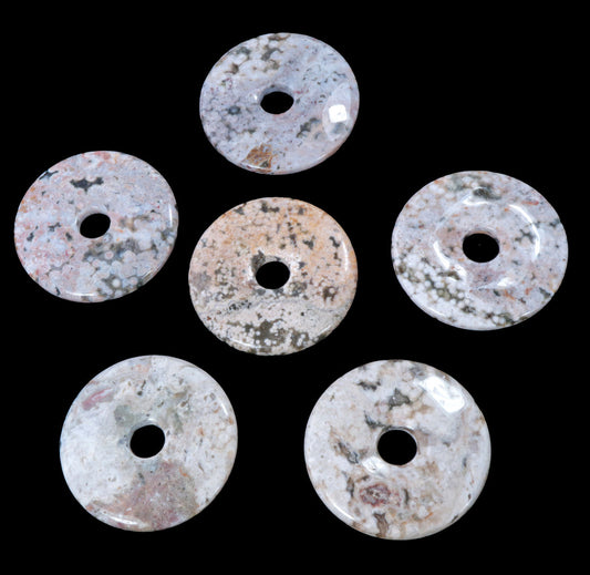 Ocean Jasper Donut | 40 mm Pendant + Cotton Cord