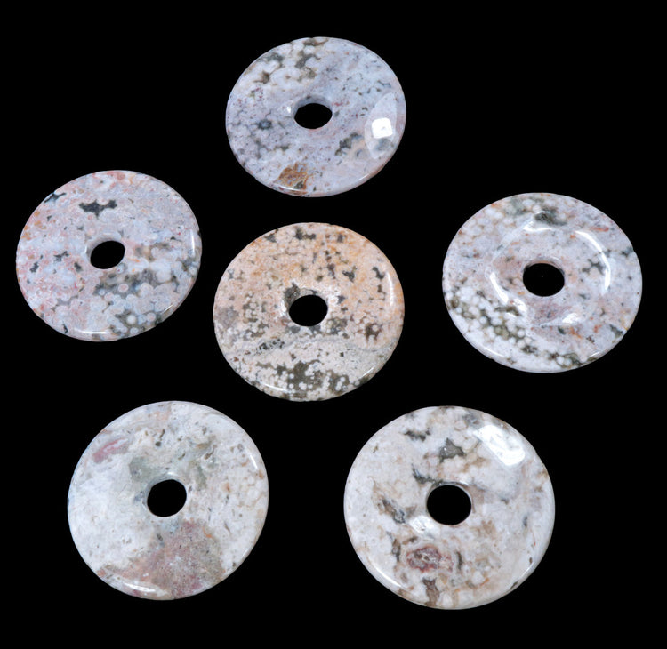 Ocean Jasper Donut | 40 mm Pendant + Cotton Cord