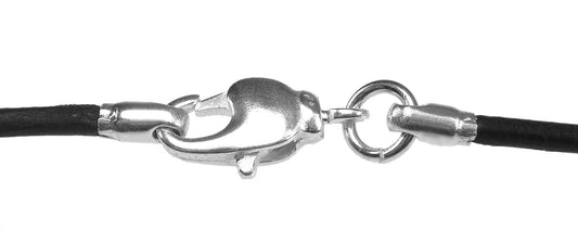 Leather strap with snap fastener 50 cm, black