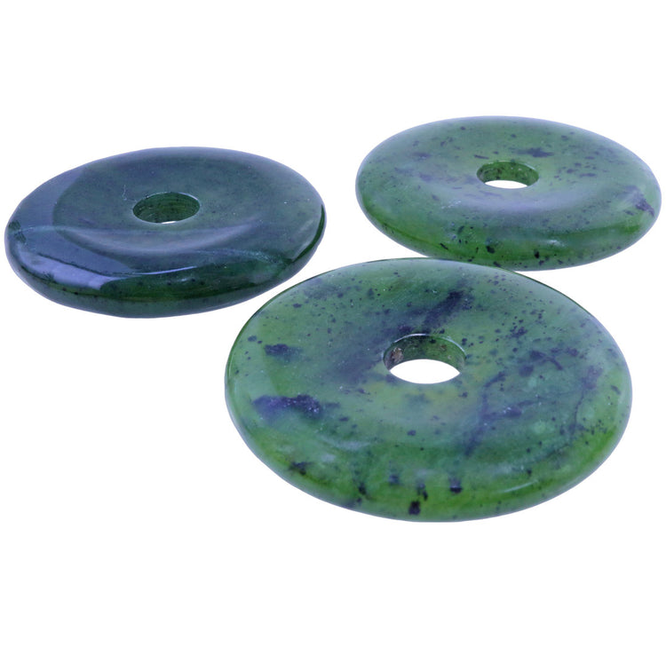 Jade (Nephrite) Donut | 40 mm Pendant + Cotton Cord