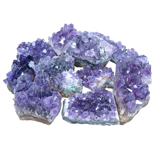 Kleine Amethyst Kristalle | 100% naturbelassene Drusenstücke | 10er Set