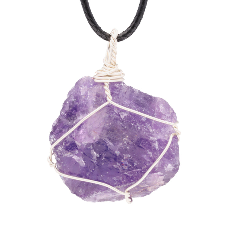 Amethyst, Gefasster Rohsteinanhänger
