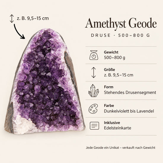 Steckbrief Amethyst Geode 500–800 g