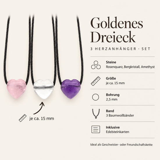 Steckbrief Herzanhänger-Set Goldenes Dreieck