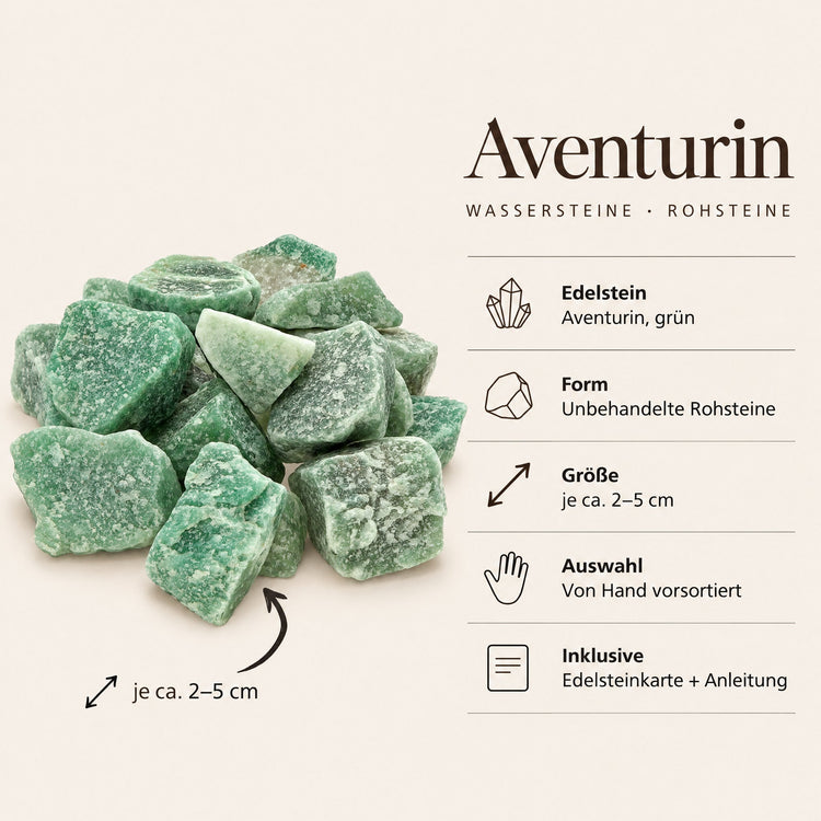Steckbrief Aventurin Wassersteine – je ca. 2–5 cm