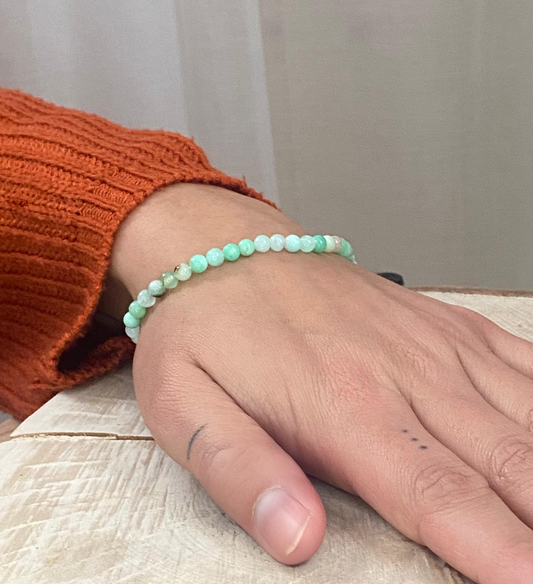 Chrysoprase mini ball bracelet | 4mm