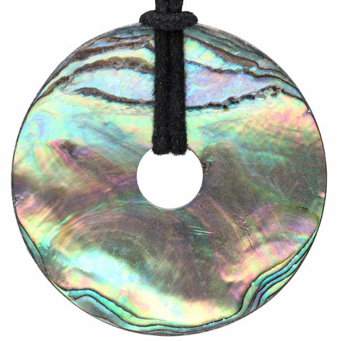 Abalone Donut Pendant | 40 mm Pendant + Cotton Cord
