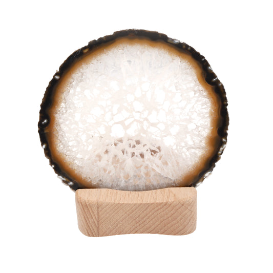 Wooden stand for tealight (agate slice)