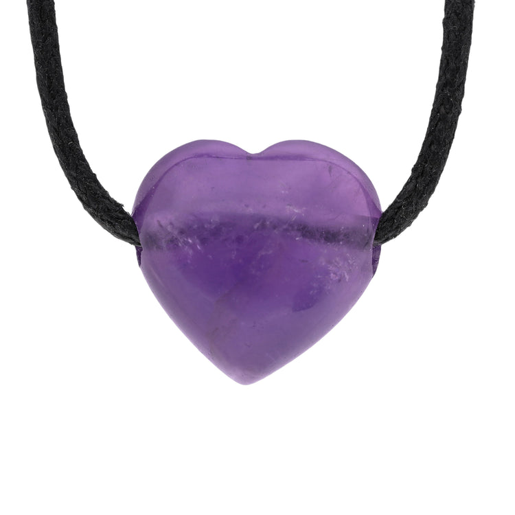 Heart pendant "Golden Triangle" Amethyst + Rock Crystal + Rose Quartz