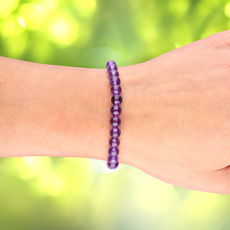 Amethyst bead bracelet | 6 mm