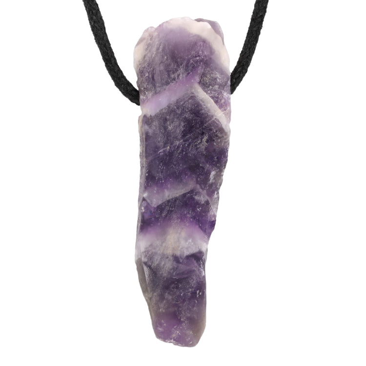 Chevron Amethyst raw stone pendant