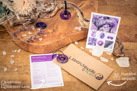 Amethyst Donut | 30 mm pendant + cotton cord