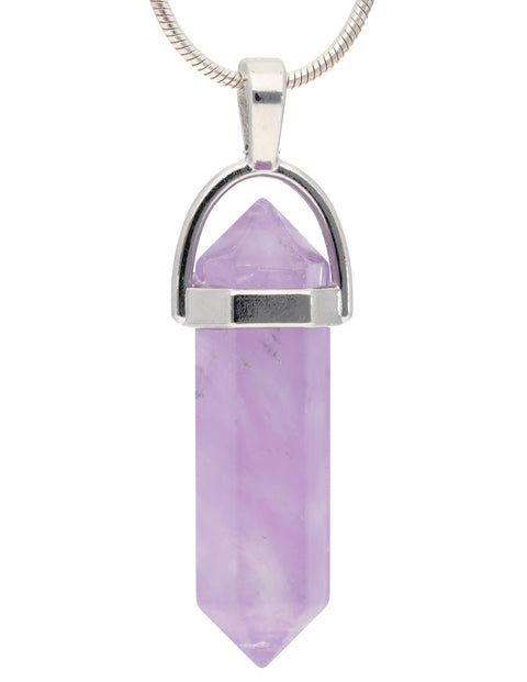 Amethyst, light | Double point, set | silver-colored eyelet