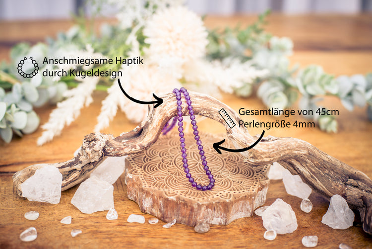 Amethyst | Ø 4mm with 925 silver clasp | 45cm