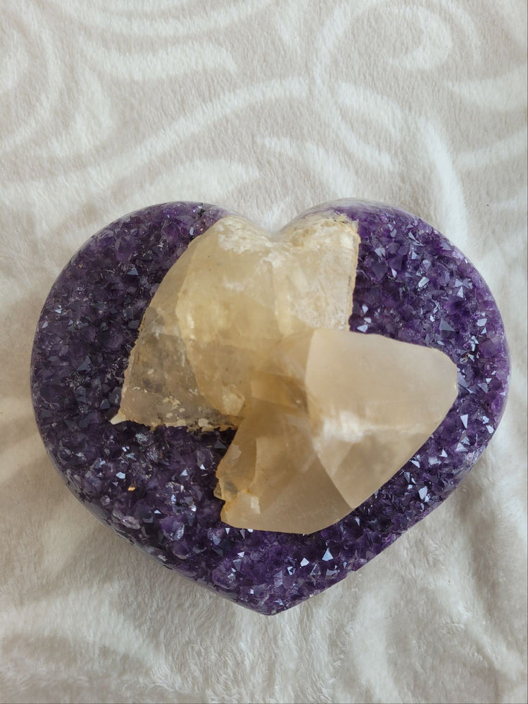 Amethystherz mit echtem Citrin