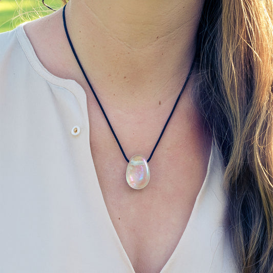 Angel Aura (rock crystal vaporized) drop pendant