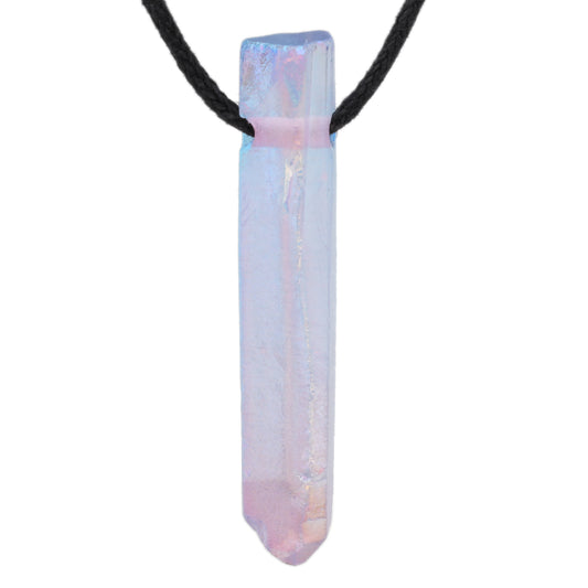 Rock Crystal Angel Aura Point | Pendant with Cotton Cord