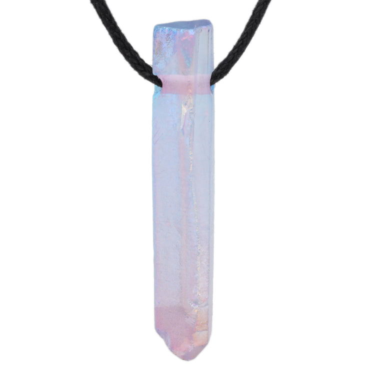 Rock Crystal Angel Aura Point | Pendant with Cotton Cord