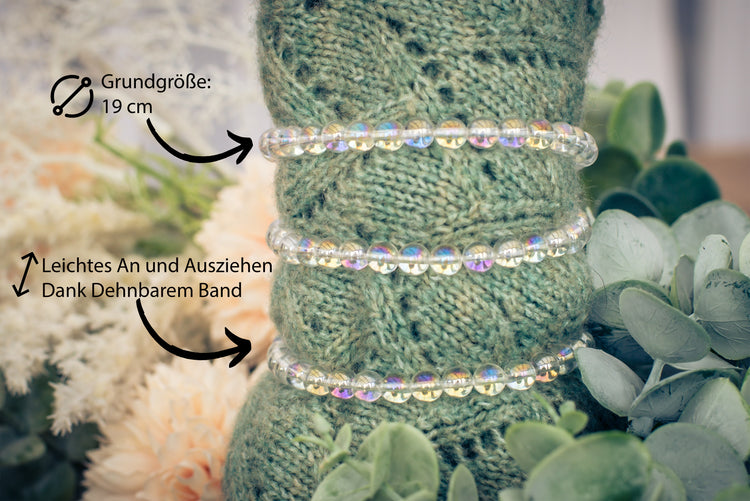 Angel Aura Bergkristall Kugelarmband | 6mm