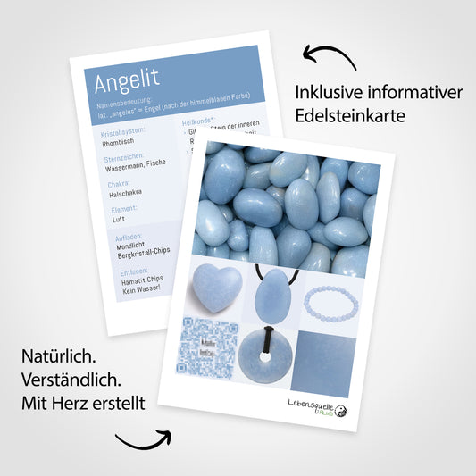 Angelit Edelsteinkarte – im Lieferumfang enthalten