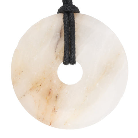Barite Donut Pendant | 40 mm + Cotton Cord