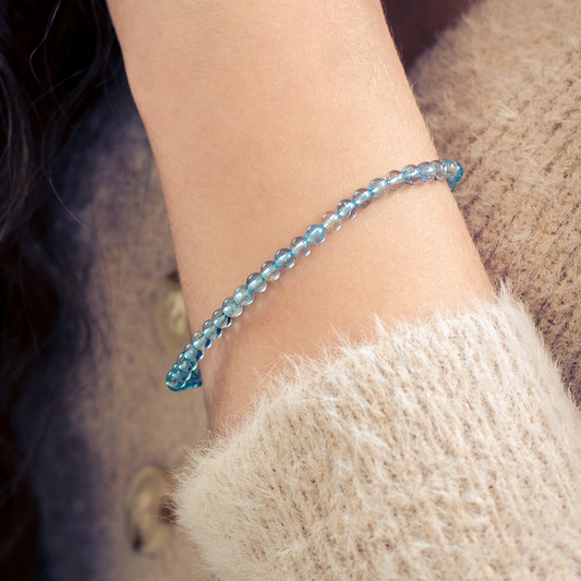 Aquamarine mini ball bracelet | 4mm
