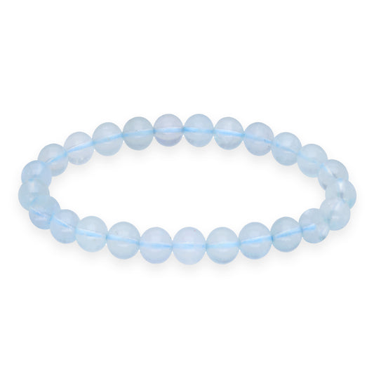 Aquamarine bead bracelet | 8 mm
