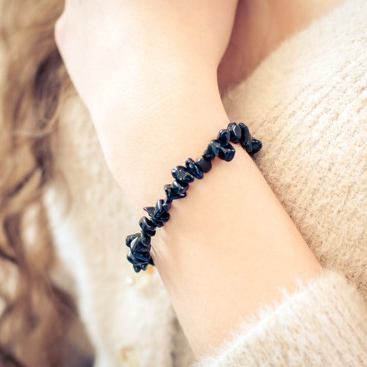 Tourmaline, black (Schörl) splinter bracelet