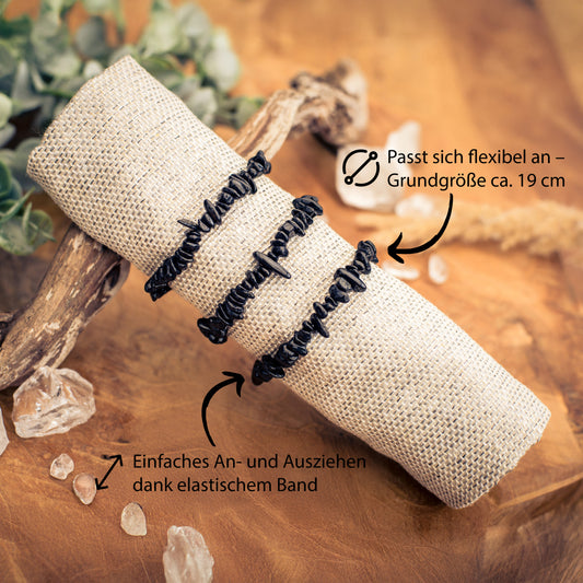 Tourmaline, black (Schörl) splinter bracelet