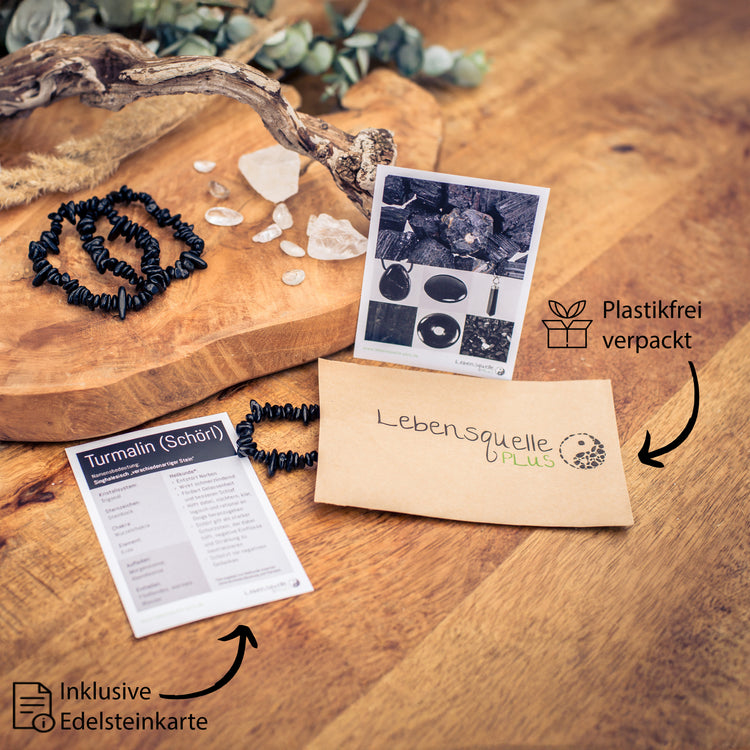 Tourmaline, black (Schörl) splinter bracelet