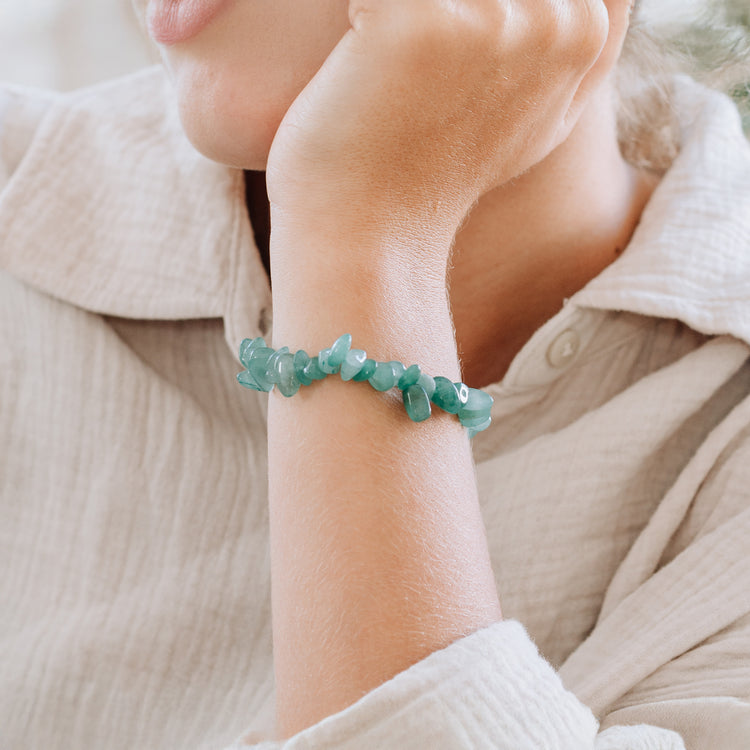 Aventurine, green chip bracelet