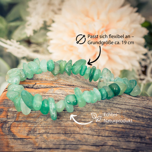 Aventurine, green chip bracelet