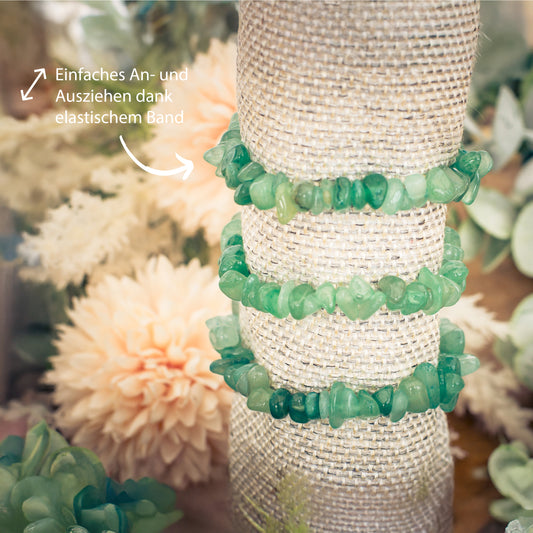 Aventurine, green chip bracelet