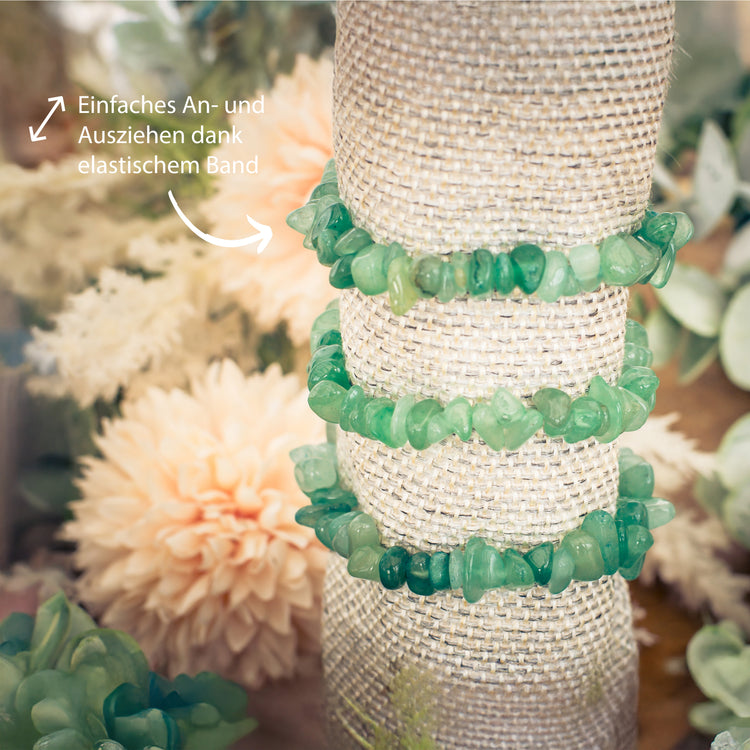 Aventurine, green chip bracelet